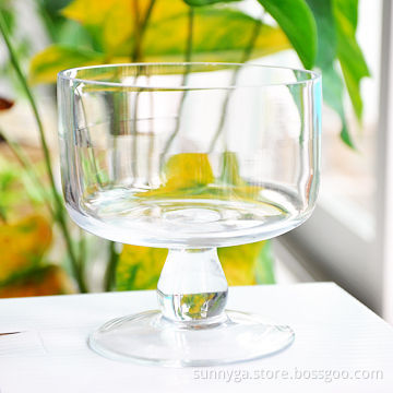 Glass Candy Bowl/Jar with Base, Hand Made, Mouth Blown